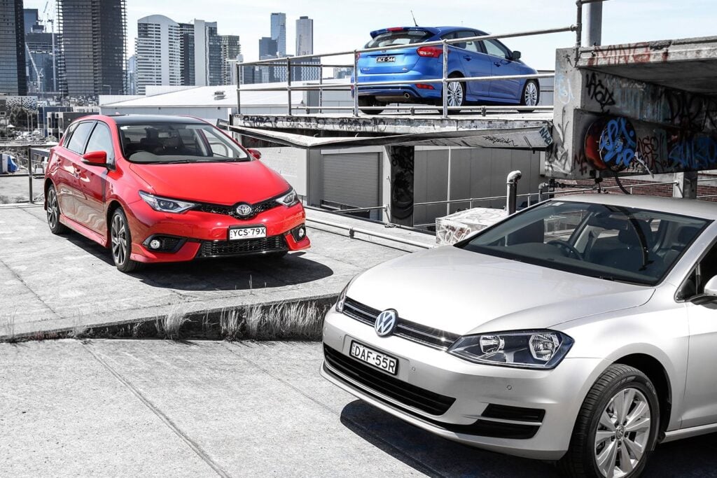 Ford Focus vs Volkswagen Golf vs Toyota Corolla