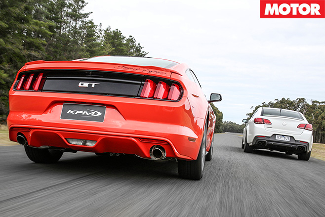 Mustang vs Commodore Rear
