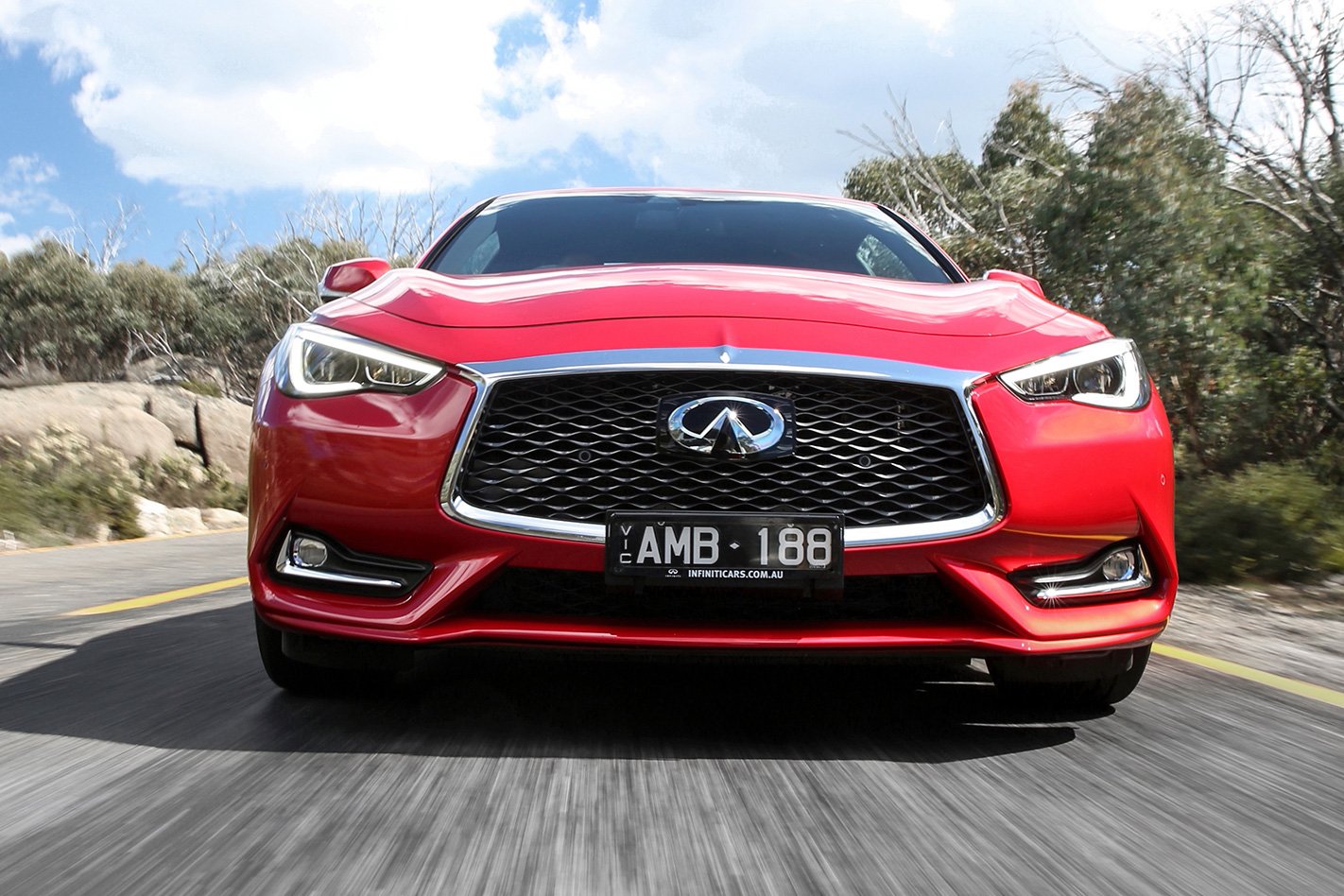Infiniti Q60 Red Sport front