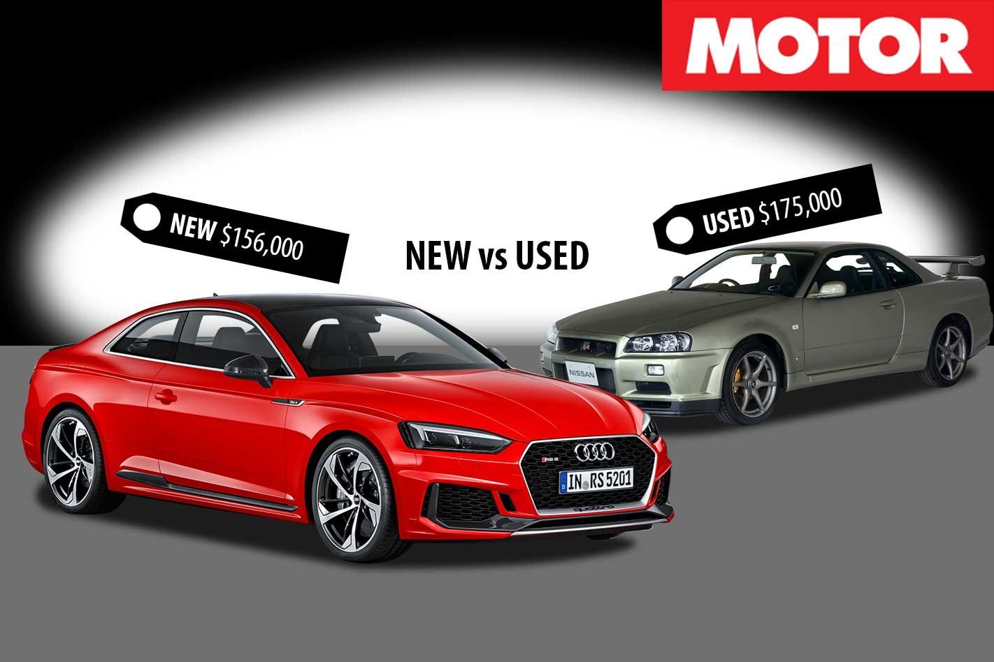 2018 Audi RS5 vs 2002 Nissan R34 GTR VSpec II Nur New vs Used