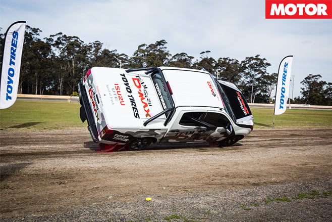 Stunt driving car roll