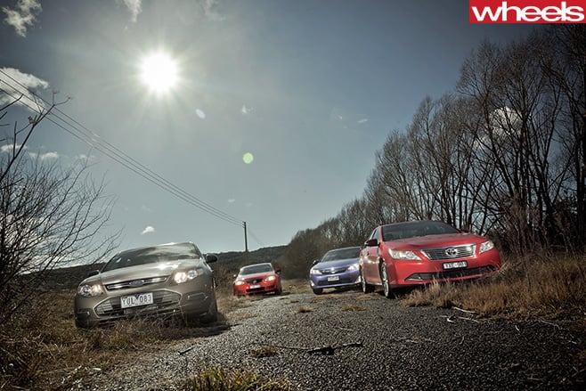 2012-Australian -sedans -Toyota -Aurion -Toyota -Camry -Ford -Falcon -Holden -Commodores