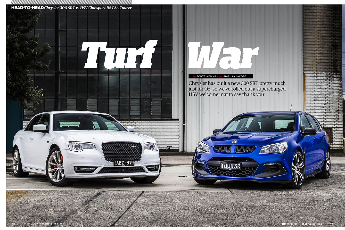 MOTOR-February -2016-Chrysler -300-SRT-vs -HSV-Clubsport -R8-LSA