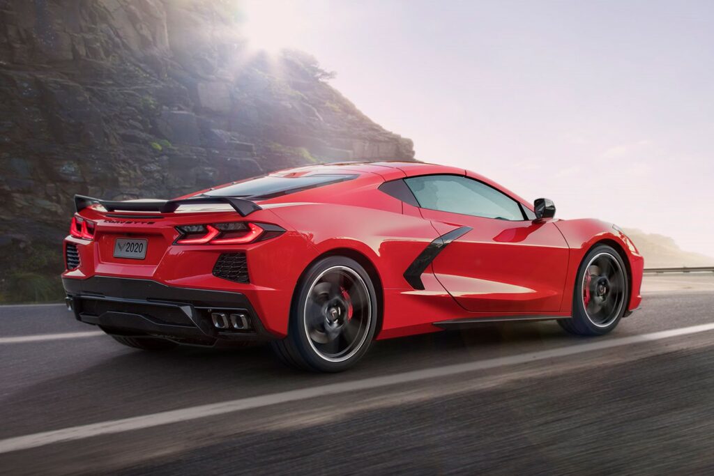 street racing C8 Corvettes