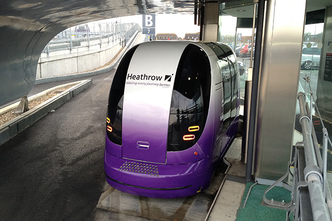 ULTra PRT at Heathrow Airport Carpark