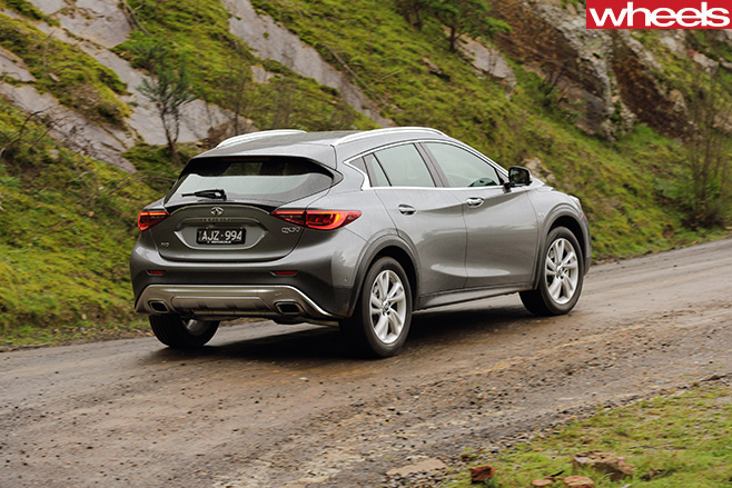 Infiniti -Q30-driving -rear -side