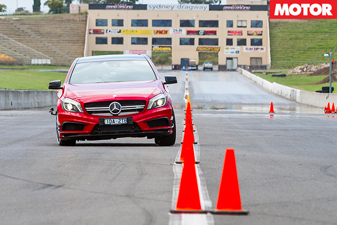 Mercedes -Benz -A45-AMG-Slalom
