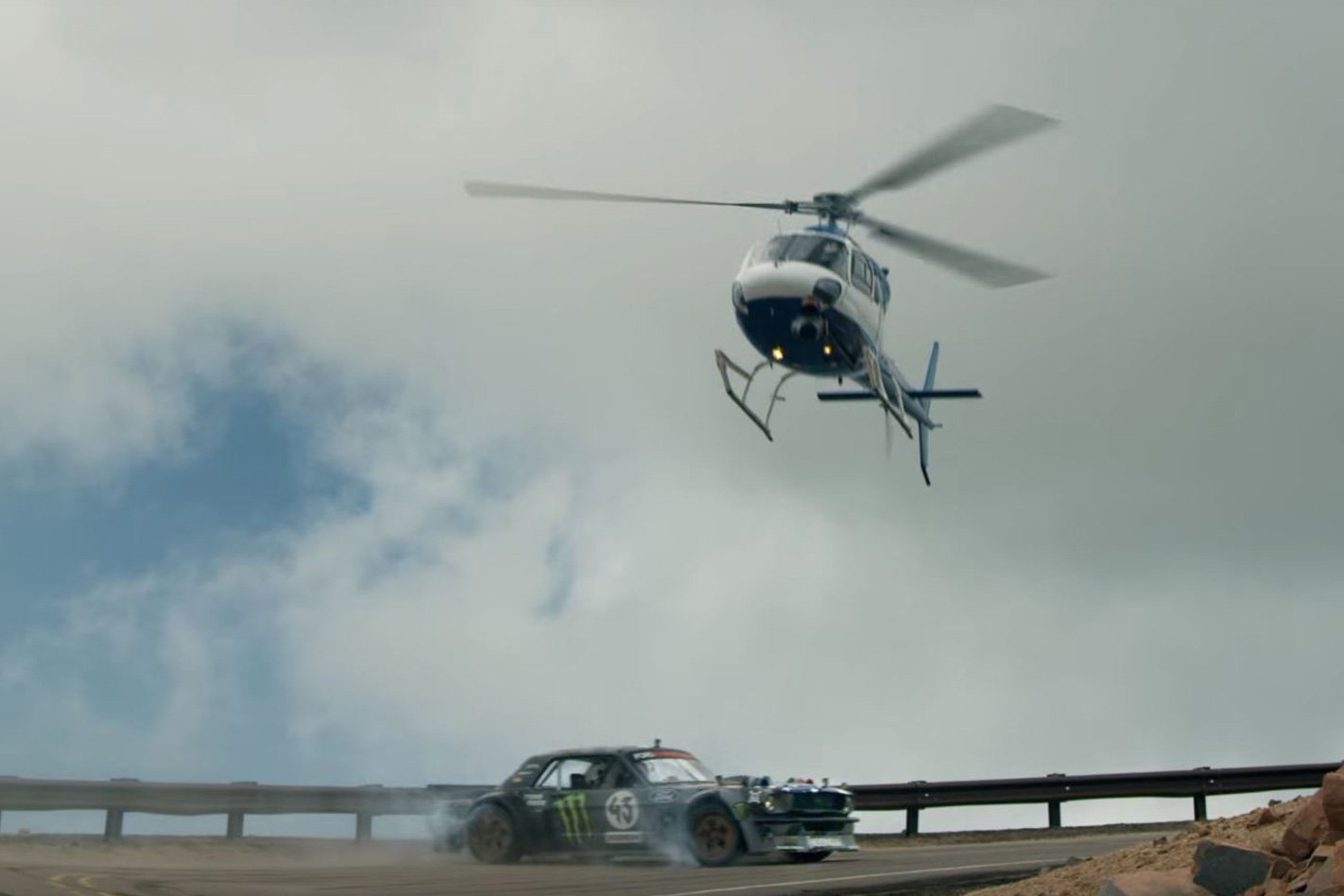 Ken Block's Hoonicorn and helicopter