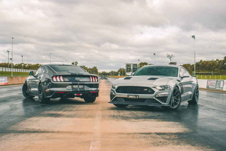 Roush tuned Ford Mustang drag battle