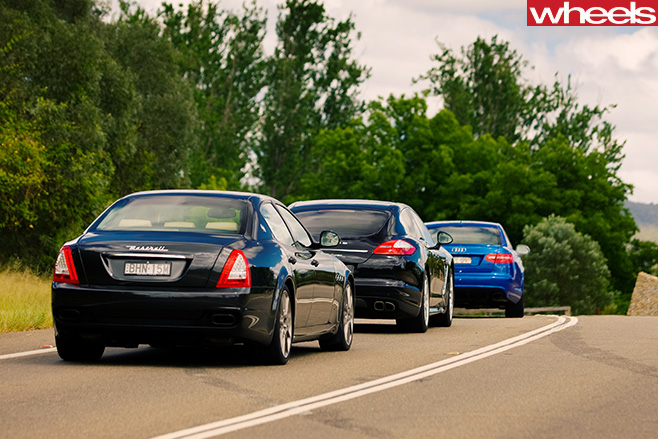 Audi -RS6-and -Porsche -Panamera -Maserati -Quattroporte -rear