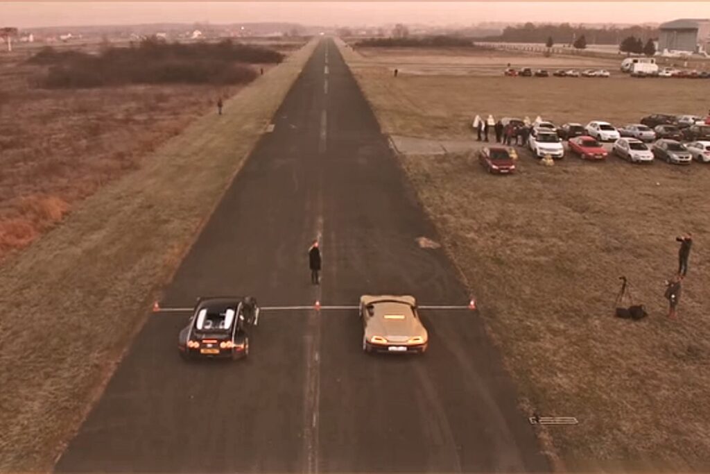 Bugatti Veyron vs Rimac Concept One drag race