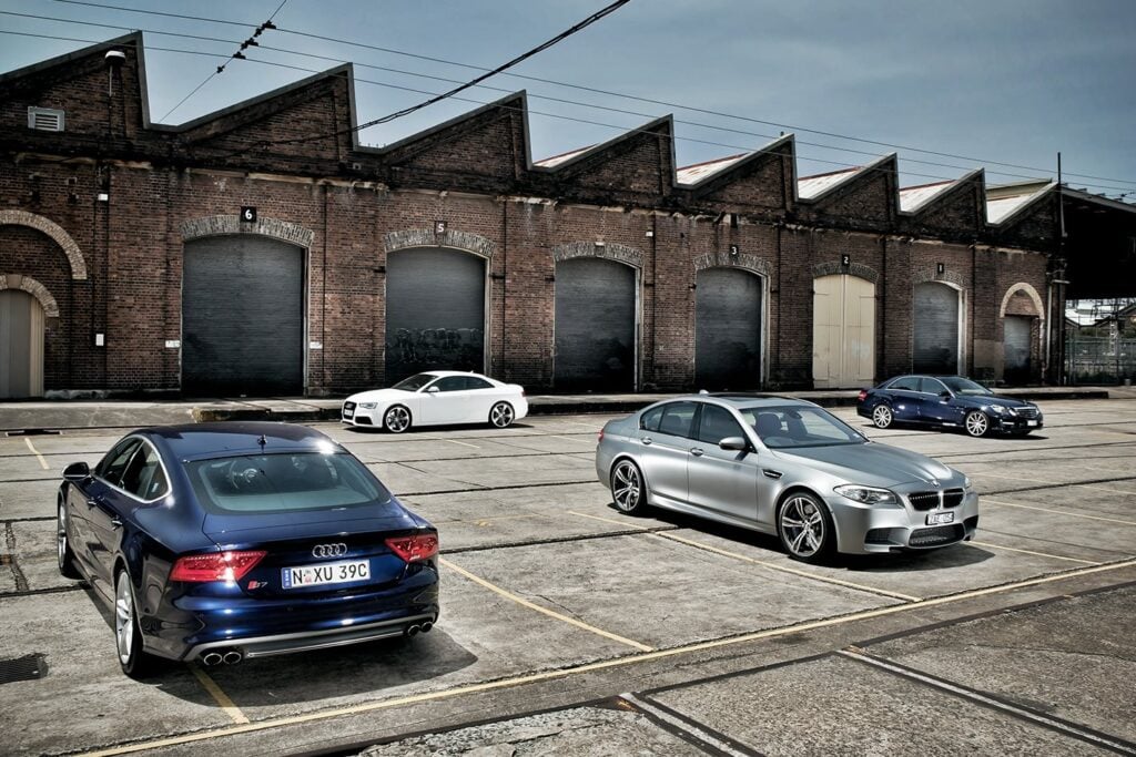 Audi S7 BMW M5 Mercedes Benz E63 Audi RS5 at Performance Car of the Year 2012