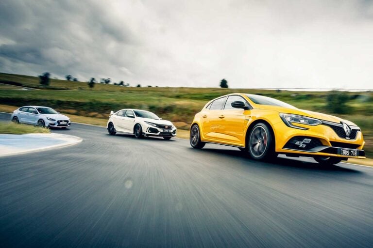 Renault Megane RS Trophy 300 Honda Civic Type R Hyundai i30 Fastback N comparison