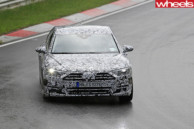 Audi -A8-driving -front