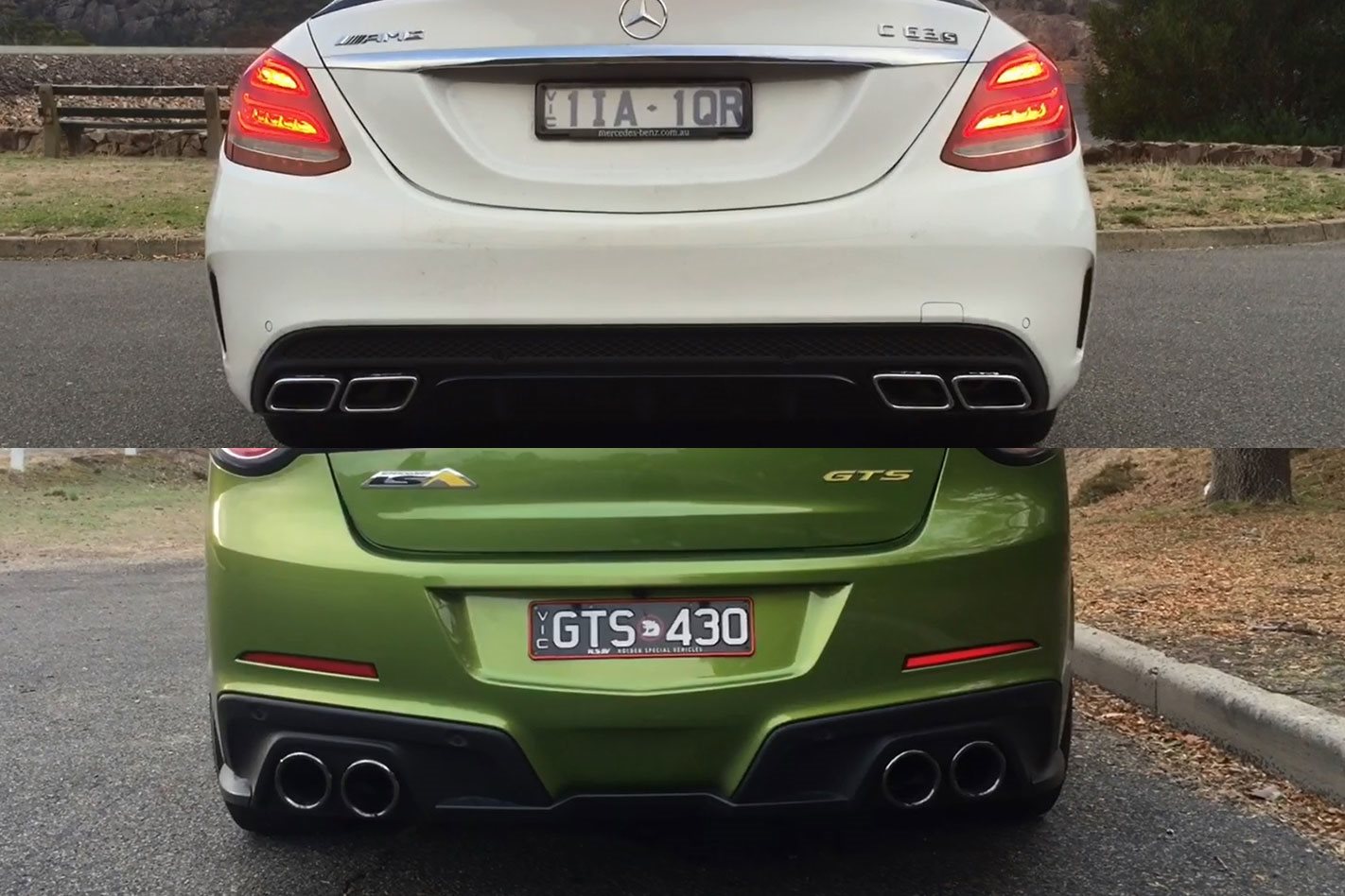 Mercedes-AMG C63 vs HSV GTS rev battle
