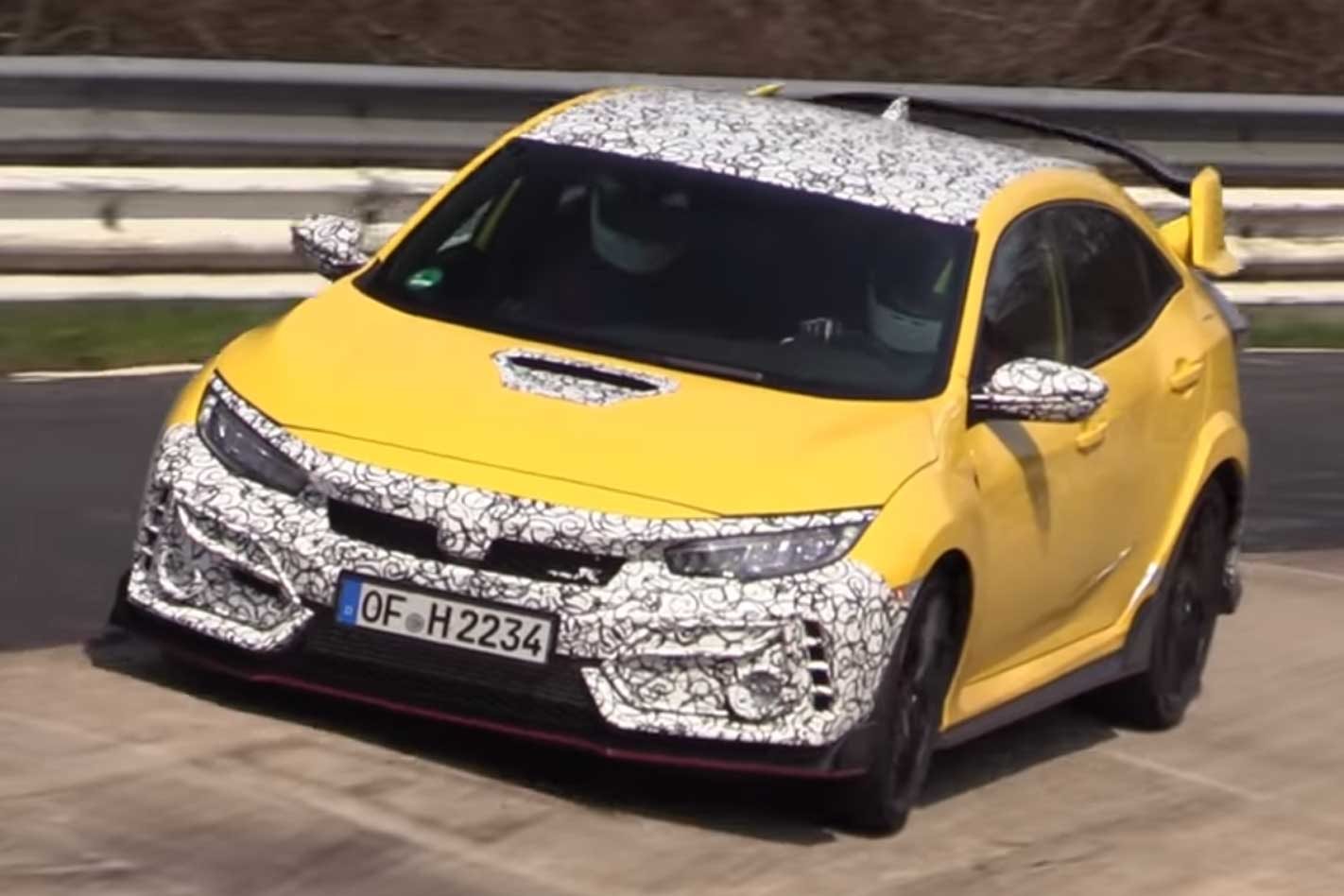 2020 Honda Civic Type R Nurburgring spy footage