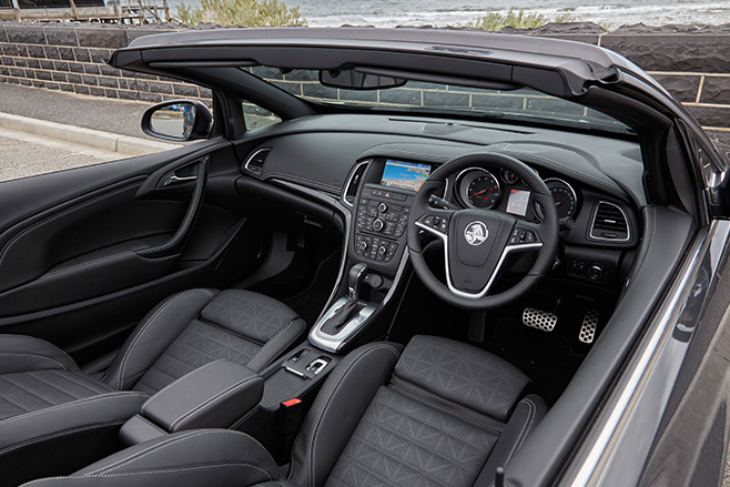 Holden Cascada interior Front seats steering wheel and dashboard