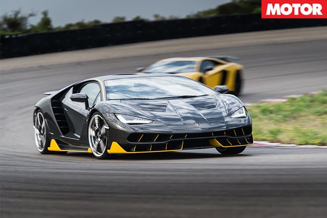 Beautiful Lamborghini Centenario driving hard