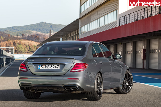 Mercedes -AMG-E63-driving -rear -side -track