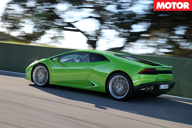 Lamborghini Huracan side driving