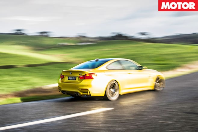 Bmw m4 driving fast
