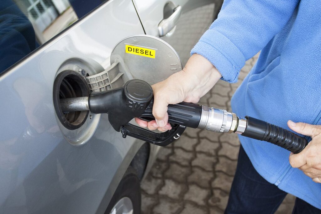 Filling up with diesel fuel