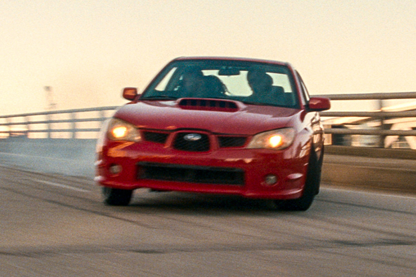 Baby Drivers Subaru WRX skidding
