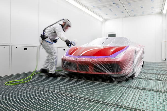 Ferrari painted in Zagame autobody bespoke