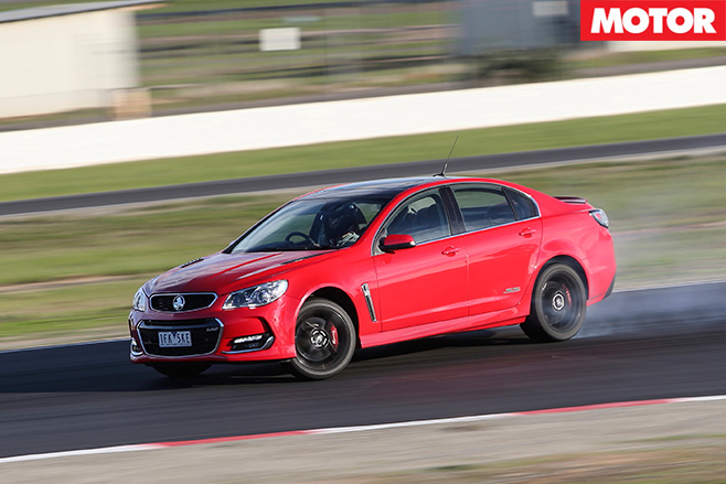 Holden SS-V redline driving fast