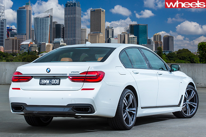BMW-750i -driving -side -rear