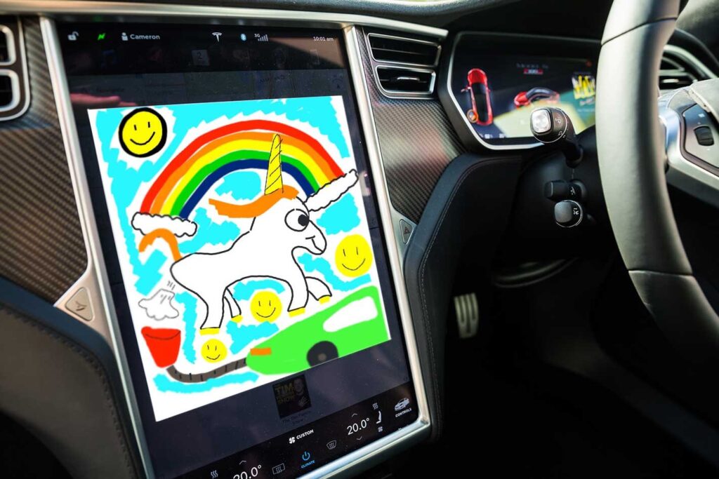 Sketch pad easter egg in Tesla