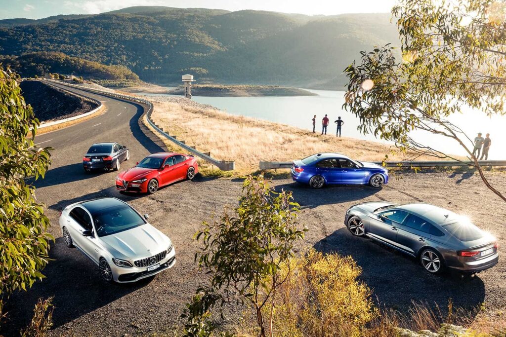 2019 Mercedes-AMG C63 S vs Audi RS5 Sportback vs BMW M3 Pure vs Alfa Romeo Giulia Q vs Alpina B3 S comparison review