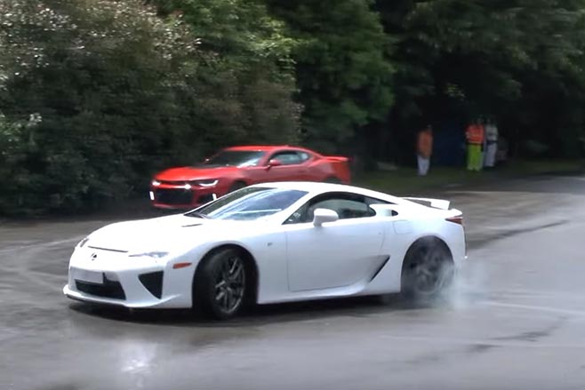 Goodwood skids Lexus LFA