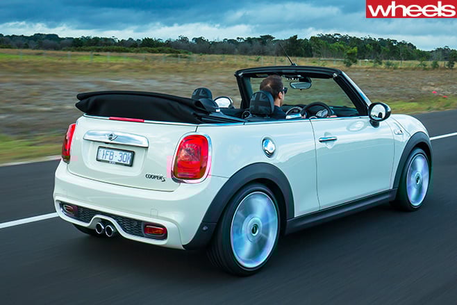 Mini -Cooper -S-convertible -driving -rear