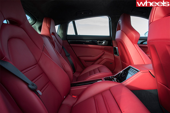 Porsche Panamera E-Hybrid Interior Red Rear