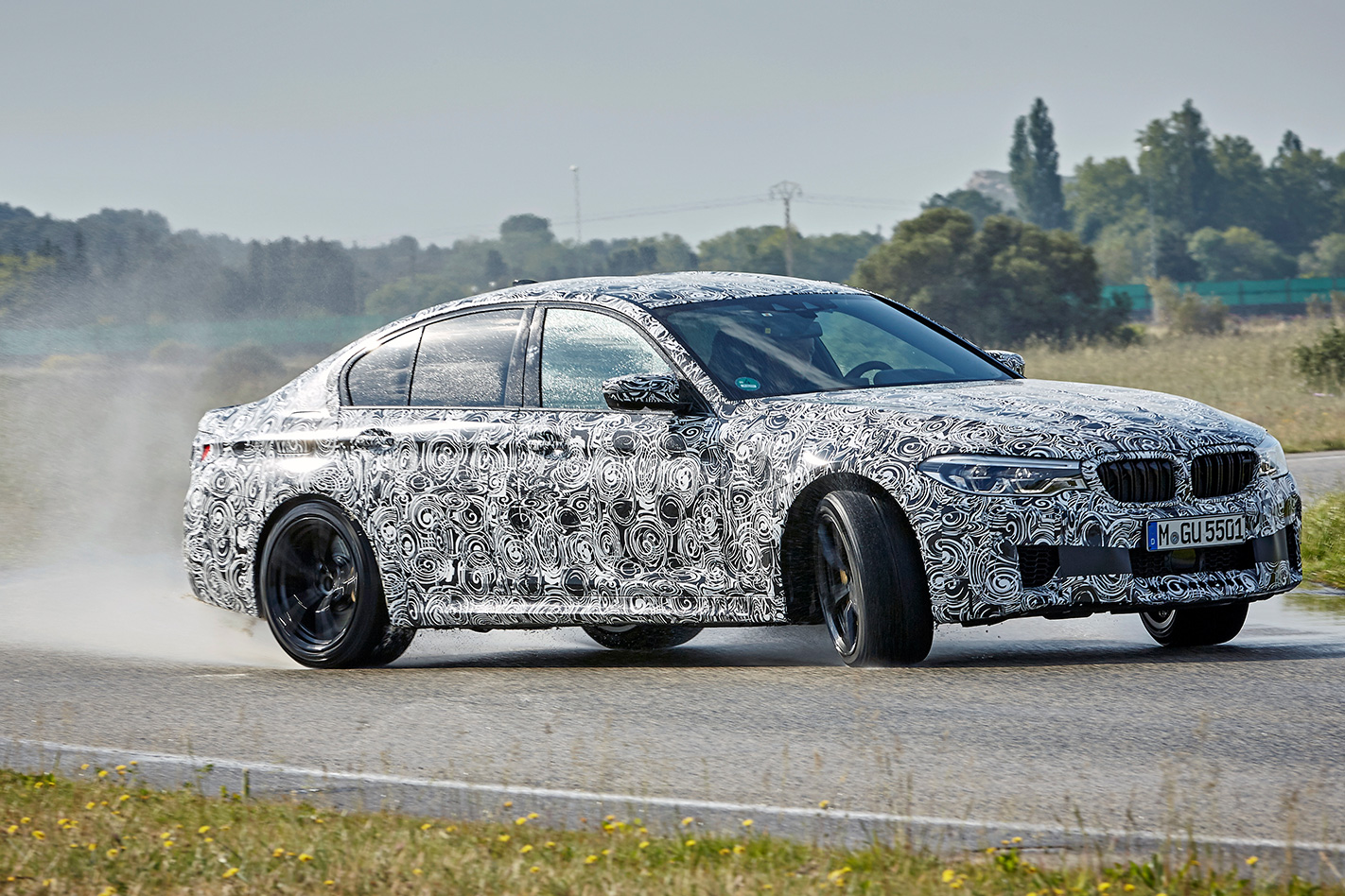 BMW F90 M5 prototype drifting