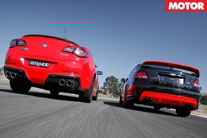 HSV GTS vs FPV GT R-Spec rear