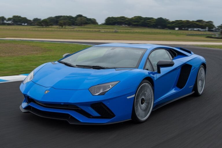 2017 Lamborghini Aventador track front side action header