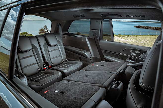 Third-row seating includes cupholders and four USB charge points.