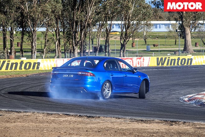 Ford Falcon sliding around turn