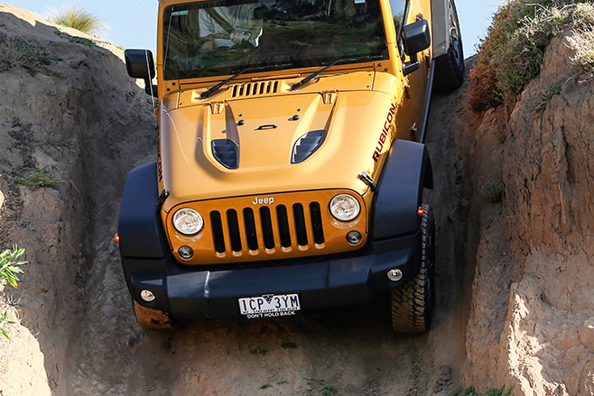 Wrangler driving down