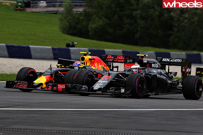 Red -Bull -car -driving -side