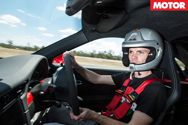 Porsche driving