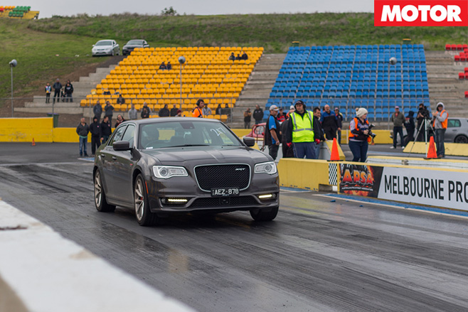 Chrysler 300 SRT taking off