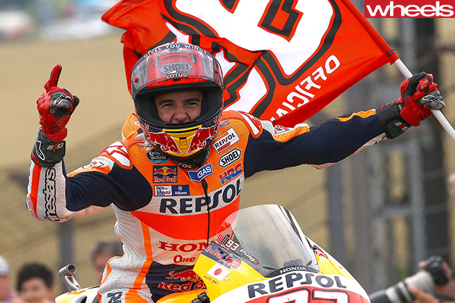 Moto GP-Honda -rider -celebrates