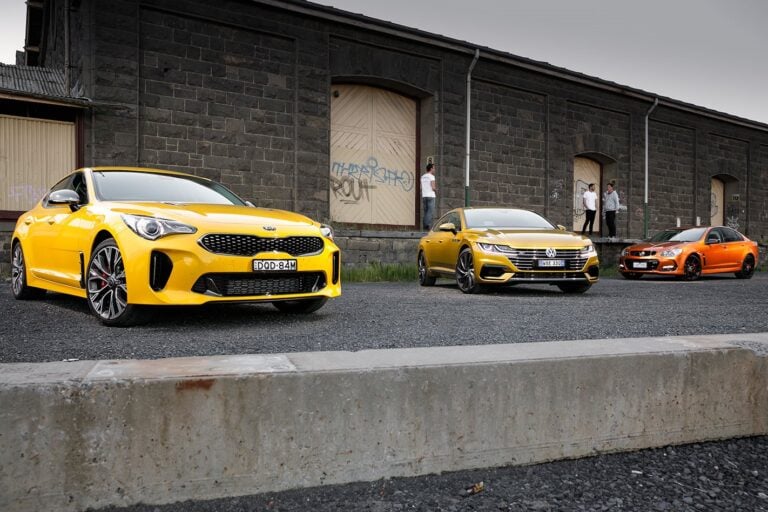 2017 Kia Stinger 330si v Volkswagen Arteon 206TSI v Holden SS-V Redline