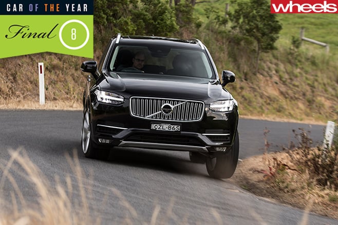 Volvo -XC90-driving -down -hill -cornering
