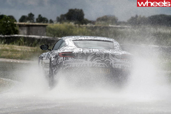 Aston -Martin -DB11-driving -rear