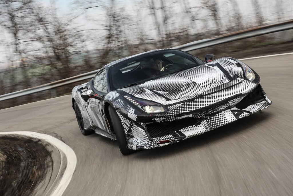ferrari 488 pista front tracking