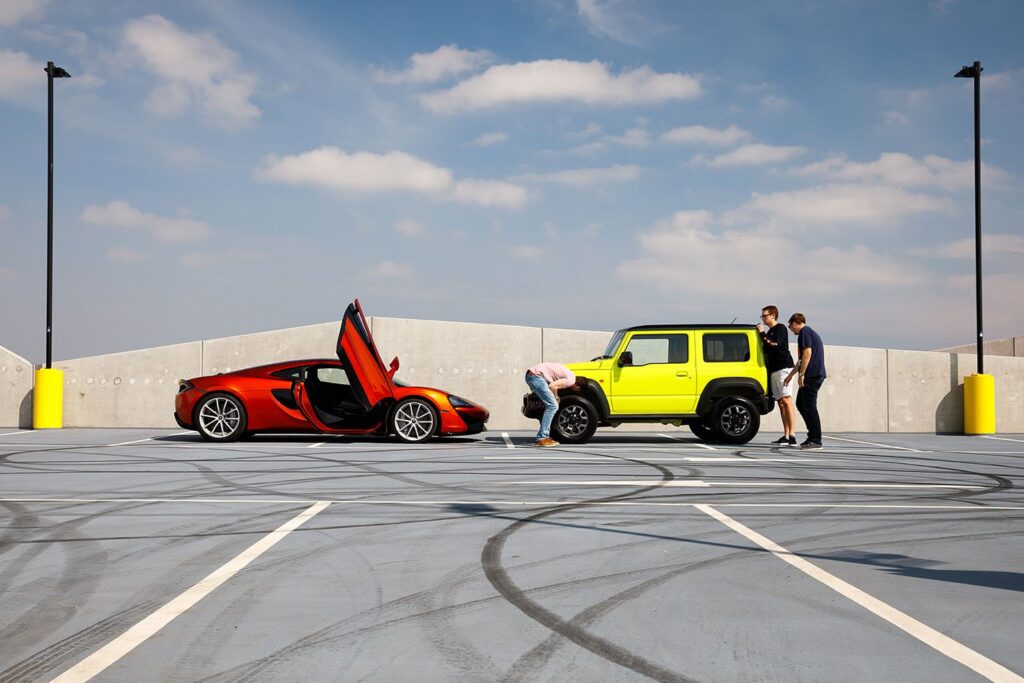 Suzuki Jimny vs McLaren 570 GT Battle for Attention